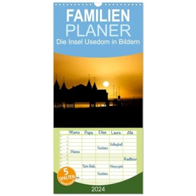 Abbildung von Familienplaner 2025 Die Insel Usedom in Bildern mit 5 Spalten (Wandkalender, 21 cm x 45 cm), CALVENDO