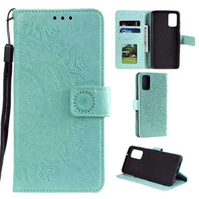 Abbildung von CoverKingz Handy Hülle kompatibel mit Huawei P40 Handyhülle Kartenfach Bookcover Case Tasche klappbar Motiv Mandala Grün