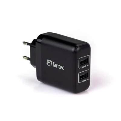 Abbildung von FANTEC SC A224 Smart Charge 24W 2 Port USB A 5V 4.8A Farbe: schwarz, 2478