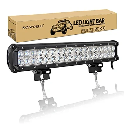 Abbildung von SKYWORLD 17 Zoll 43cm 108W LED Arbeitsscheinwerfer Bar, Bar Offroad Zusatzscheinwerfer Scheinwerfer 12V 24V Auto Arbeit Licht Wasserdicht für SUV UTV ATV KFZ Traktor Truck 4x4 lightbar