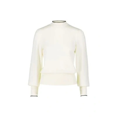 Abbildung von zero MIT Kontrastpaspel Strickpullover, Damen, Größe: 42, Patch creamblack