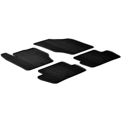 Abbildung von Gledring 0124 Fußmattensatz Gummi vorne und hinten 4 schwarz 750mm 550mm CITROËN: C4 II Schrägheck