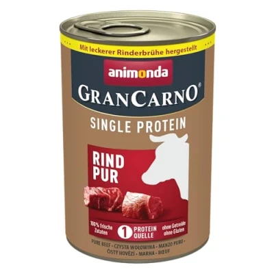 Abbildung von GranCarno Hunde Nassfutter Single Protein Rind pur (6 x 400g), Hundefutter nass ohne Getreide und Zucker von animonda, für ausgewachsene Hunde, mit frischen fleischlichen Zutaten