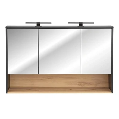 Abbildung von Lomadox Spiegelschrank BOLOGNA 56 Artisan Eiche Nb. 120/80/25 cm