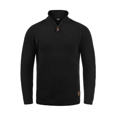 Abbildung von Solid Troyer Xenox Strickpullover, Herren, Größe: Large, Black