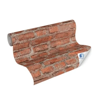 Abbildung von living walls Vliestapete &quot;DesignDrop vorgeleimte Tapete Stein Mustertapete Rot Braun&quot;, matt, vorgekleistert 3D Optik für Schlafzimmer Wohnzimmer Küche
