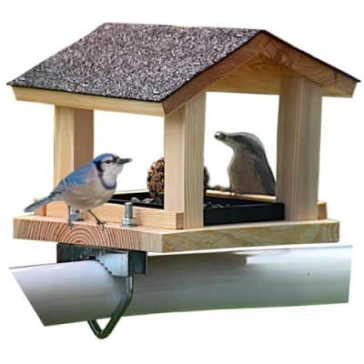 Abbildung von KOSETO Vogelhaus Vogelfutterhaus für Balkon wetterfest Futterhaus Handarbeit