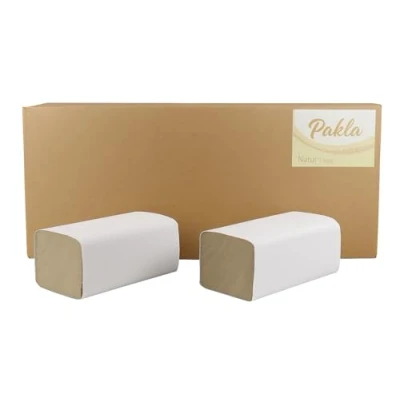 Abbildung von Enpack Pakla 5000 Blatt Papierhandtücher Grau 1 lagig 25 x 23 cm ZZ Falz Natur All Zweck Papiertücher Spender tauglich Einweghandtücher Einmalpapier Einweg Faltpapier Einmalhandtücher