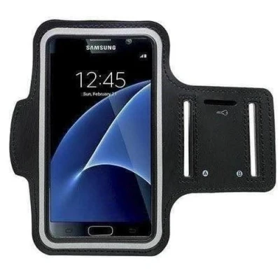 Abbildung von CoverKingz Sportarmband für Samsung Galaxy S7 Armtasche mit Schlüsselfach Sport Laufarmband Handy Armband Schwarz
