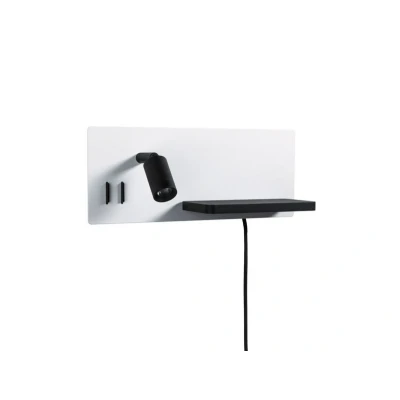 Abbildung von Paulmann 71102 LED Wandleuchte Serra USB C 2700K 650lm / 200lm 230V 5,5 1x2,6W dimmbar Weiß matt, Schwarz matt Wandleselampe
