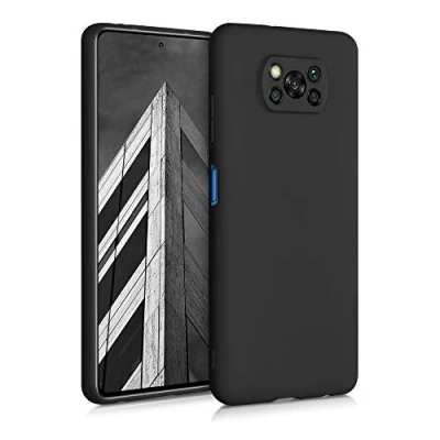 Abbildung von kwmobile Hülle kompatibel mit Xiaomi Poco X3 NFC/Poco Pro weiches TPU Silikon Case Cover geeignet für kabelloses Laden Schwarz matt