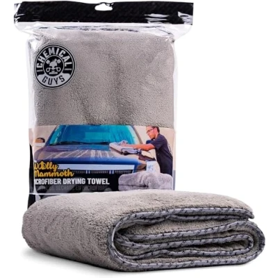 Abbildung von Chemical Guys Woolly Mammoth Mikrofaser Trockentuch 880g/m² Poliertuch Seidenband Einfassung