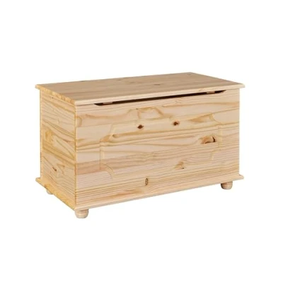 Abbildung von Inter Link Spielzeugtruhe Spielzeugkiste Sitztruhe Aufbewahrungstruhe Containerbank Kinderzimmer Sitzbank mit Stauraum Kiefer massivholz Natur lackiert Emel
