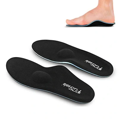 Abbildung von PCSsole Hohe arch Orthopädische Einlegesohlen, Komfort Herren und Damen Einlegesohlen Arbeitsschuhe für Fersensporn, Plattfüße, Plantarfasziitis, Fußschmerz. Schwarz, EU41 42.