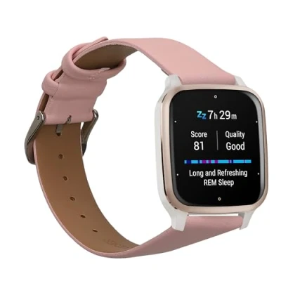 Abbildung von kwmobile Armband kompatibel mit Garmin Venu Sq 2 Music/Sq Echtleder Fitnesstracker Sportarmband Band