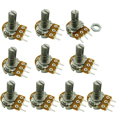 Abbildung von Aihasd 10PCS B1M 1M Ohm Adjustment Single Linear Rotary Taper Potentiometer Shaft 15mm