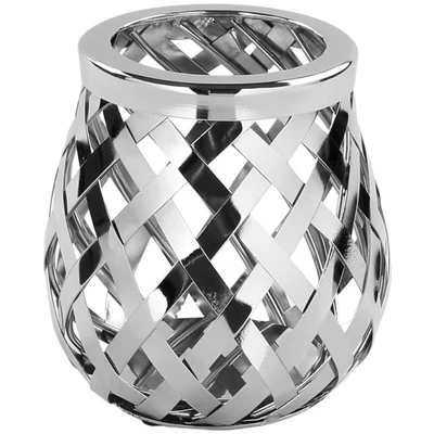Abbildung von Fink Windlicht &quot;OTIS, mit handgearbeiteter Flechtstruktur&quot;, (1 St.), Kerzenhalter aus Edelstahl und Glas, Höhe ca. 15 cm, outdoorgeeignet