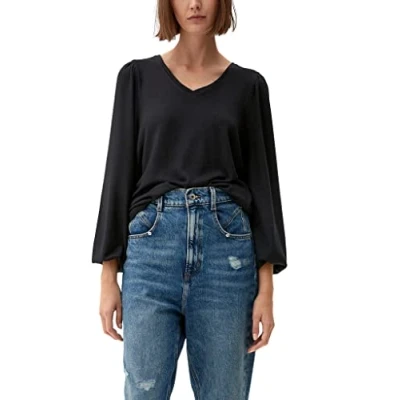 Abbildung von Q/S designed by Women&#039;s 2120180 T Shirt Langarm, Schwarz, S