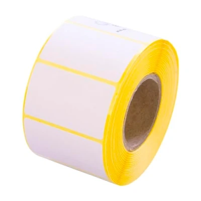 Abbildung von MDlabels weiße Thermo etiketten auf Rolle 50x30mm 1000 Stück permanent haftend, für Barcode, Klebeetiketten zur Beschriftung Thermische
