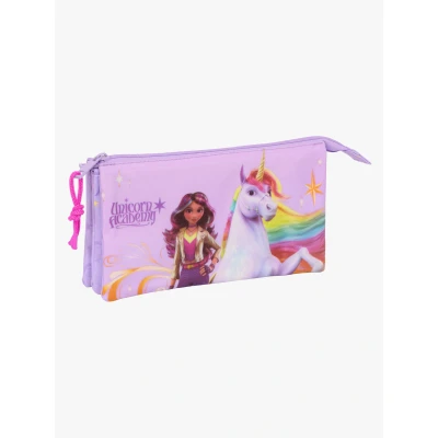 Abbildung von safta Unicorn Academy Federmäppchen für Kinder, ideal Kinder im Schulalter, bequem und vielseitig, Qualität Widerstandsfähigkeit, 22 x 3 12 cm, Lila, M, Lässig