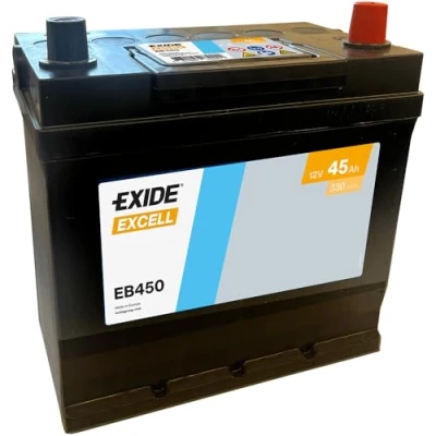 Abbildung von EXIDE EXCELL EB450 Batterie 12V 45Ah 330A RENAULT: 4 Kombi, 5 Schrägheck, 6, ROVER: Mini Hatchback, MAZDA: MX I