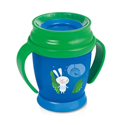 Abbildung von Lovi 1/535new Trinkbecher 360 Mini Follow the rabbit, 9+ Monate, abdichtende Silikonscheibe, antibakterieller Schutz, 210 ml, grün