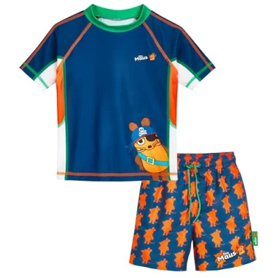 Abbildung von Playshoes Jungen Zweiteiler Rash Guard Set, DIE Maus Shorts, 110 116