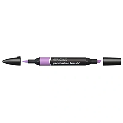 Abbildung von Winsor &amp; Newton 0204167 BrushMarker (Für Zeichnungen, Kalligraphie, Design und Layouts, streifenfreies Zeichnen mit Keil Pinselspitze) amethyst