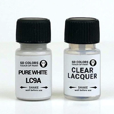Abbildung von SD COLORS Pure White LC9A Neuer Ausbesserungslack, 15 ML, Reparatur Pinsel, Farbcode Reinweiß (Farbe+Lack)