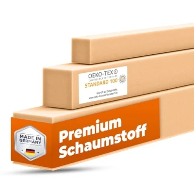 Abbildung von saarschaum Schaumstoffstreifen Matratzenverlängerung Schaumstoff Zuschnitt Bett Lückenfüller Matratzenausgleich Matratzenverbinder Polster HR4030 10x15x140cm (Mittelfest)