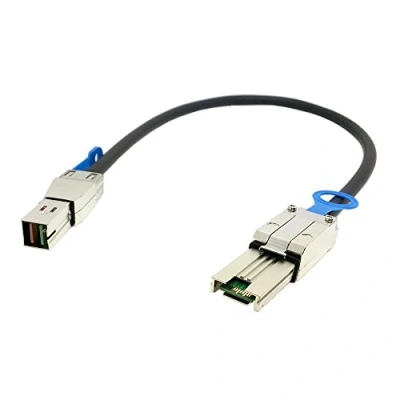 Abbildung von Cablecc externes Mini SAS 4X SFF 8088 auf High Density HD 8644 Daten Server Raid Kabel, 50 cm