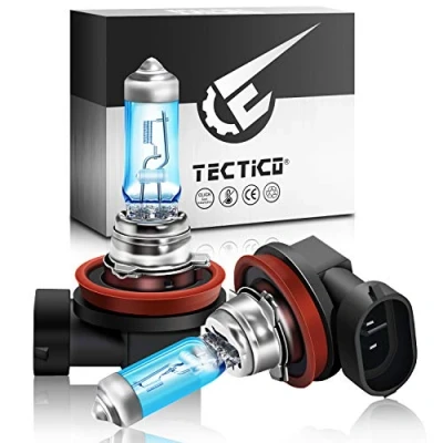 Abbildung von TECTICO H11 Nebelscheinwerfer Halogen Birne 12V 55W Warmweiß +130% Ultra Heller Abblendlicht Fernlicht Auto Motorrad Lampe Ersatz, 2 Stücke