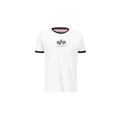 Abbildung von Alpha Industries Herren Basic T Contrast ML Shirt, White, L
