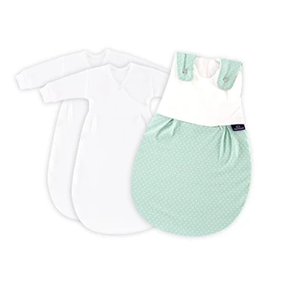 Abbildung von Träumeland S0100352 Babyschlafsack LIEBMICH 3 teilig Set Pünktchen mint, Größe 50/56, mehrfarbig