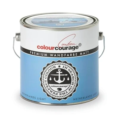 Abbildung von Colourcourage Vollton und Abtönfarbe Wandfarbe 2,5L Hellblau Netherlands Light Blau Innen