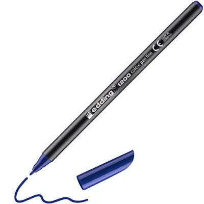 Abbildung von edding 1200 Fasermaler fein blau 1 Stift Rundspitze mm Filzstift zum Zeichnen und Schreiben für Schule, Mandala