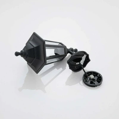 Abbildung von Lindby Außen Wandleuchte Nane, dimmbar, Leuchtmittel nicht inklusive, Antik, Polycarbonat, Glas, Schwarz (RAL 9005), 1 flammig, E27