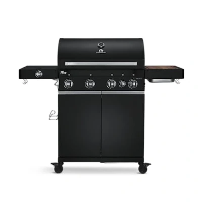 Abbildung von BURNHARD Big FRED Deluxe Gasgrill Black Series, 4 Brenner, Infrarot Keramikbrenner, Edelstahl Grillroste inkl. Grillspachtel und Grillschaber