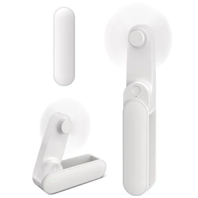 Abbildung von Mini Handventilator, 2 Geschwindigkeiten und 14 Laufzeit Handventilator USB wiederaufladbarem mit 1000mAh Akku, Leise Leistungsstark, Tragbarer Ventilator für Reisen, Büro, Zuhause &amp; Outdoor