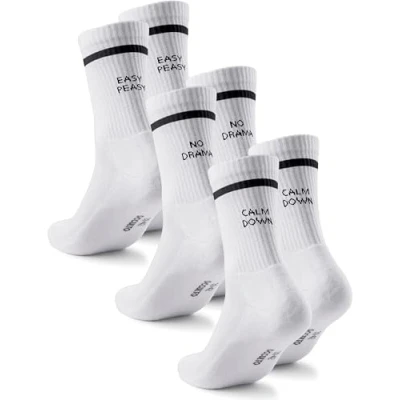 Abbildung von Occulto Damen &amp; Herren Statement Tennis Socken 3er Pack (Modell: Leo) Easy 35 38