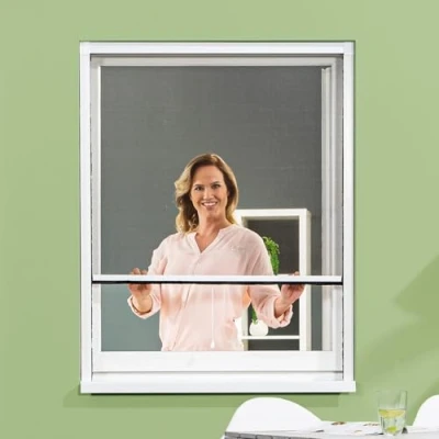 Abbildung von empasa Insektenschutz Fliegengitter Rollo Insektenschutzrollo Fenster SMART in verschiedenen Größen, Selbstbausatz, weiß, braun oder anthrazit