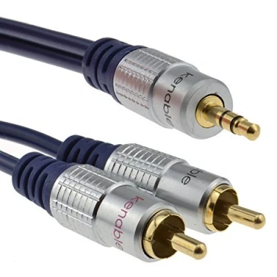 Abbildung von Reines Kupfer HQ OFC 3,5 mm Stereo Klinkenstecker Zum 2 Chinch Cinch Stecker Kabel Vergoldeten 1,5 m [1.5 Meter/1,5m]
