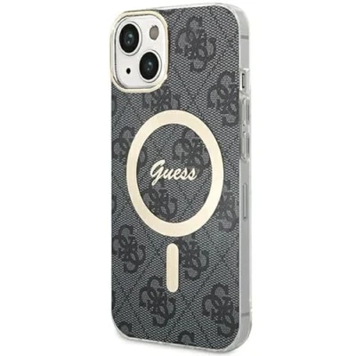 Abbildung von Guess GUHMP15SH4STK Hülle für iPhone 15 6.1&quot; Schwarz hardcase IML 4G