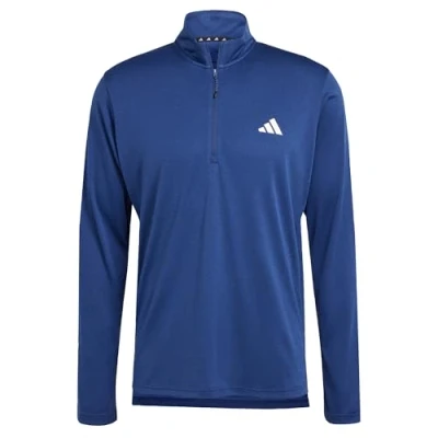 Abbildung von adidas Herren Train Essentials Training 1/4 Zip Long Sleeve Tee Sweatshirt, Dark Blue, XL