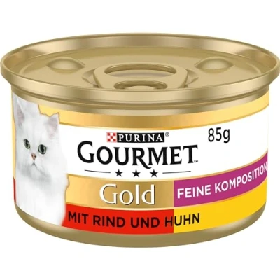 Abbildung von GOURMET PURINA Gold Feine Komposition Katzenfutter nass, mit Rind und Huhn, 12er Pack (12 x 85g)