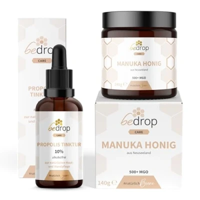 Abbildung von bedrop Das Kinder Set Manuka Honig MGO 400+ &amp; Propolis Tinktur 10% (ohne Alkohol/alkoholfrei)