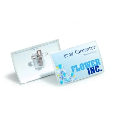 Abbildung von Durable Namensschild Click Fold, mit Kombiklemme, 54 x 90 mm, 70% recycl. PP, 25 Stück, 821419