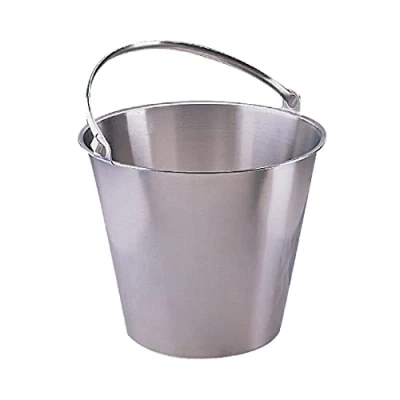 Abbildung von Jantex Edelstahleimer 12 Liter, Silber, Metalleimer, stabiler Schwenkgriff, Größe: 270 (H) x 310 (oben)/200 (Boden) Durchmesser mm, alltägliche Reinigungs oder Transportaufgaben, J807