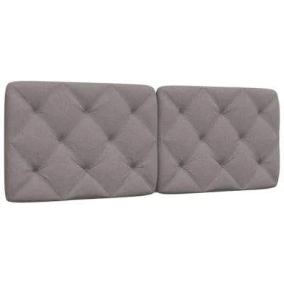Abbildung von vidaXL Kopfteil Kissen, Kopfteilkissen für Schlafzimmer, Rückenkissen Bett mit Reißverschluss, Kopfpolster Bettkissen, Taupe 140cm Stoff