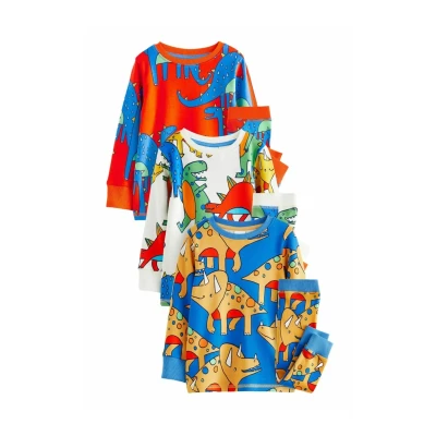 Abbildung von Next Snuggle 3 PACK Nachtwäsche Set für Kinder, Größe: 80, Multi bright dinosaur